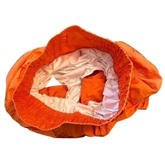 Free People Burning Up Neon Orange High Rise Ruched The Way Home Short Size M - Picture 14 of 15